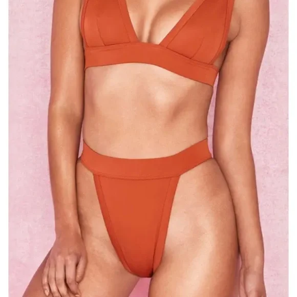 HOUSE OF CB Mawi Terracotta Rust Bikini Set XS - Picture 5 of 14